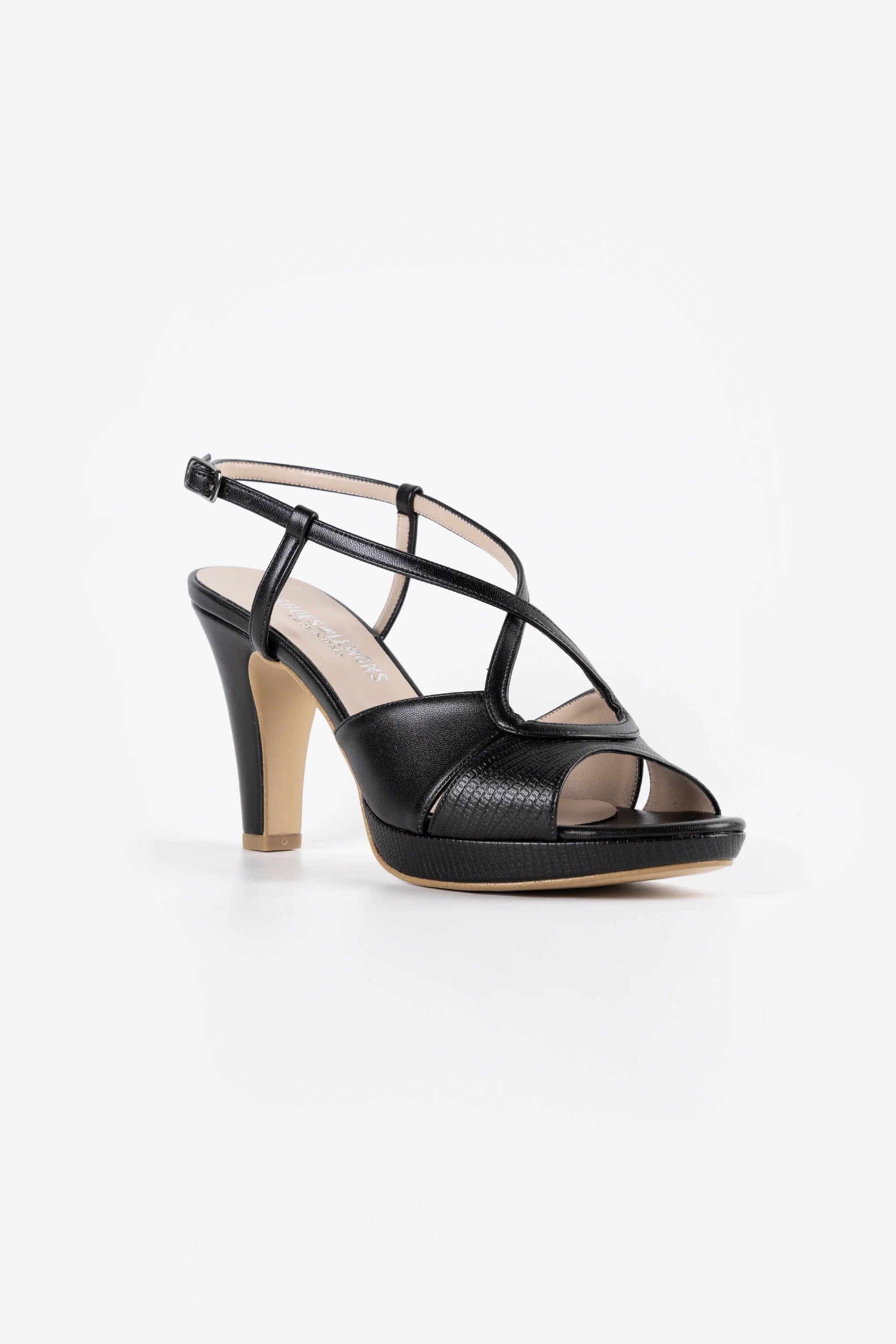 Bella Black Vegan Leather Platform Sandals