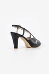 Bella Black Vegan Leather Platform Sandals