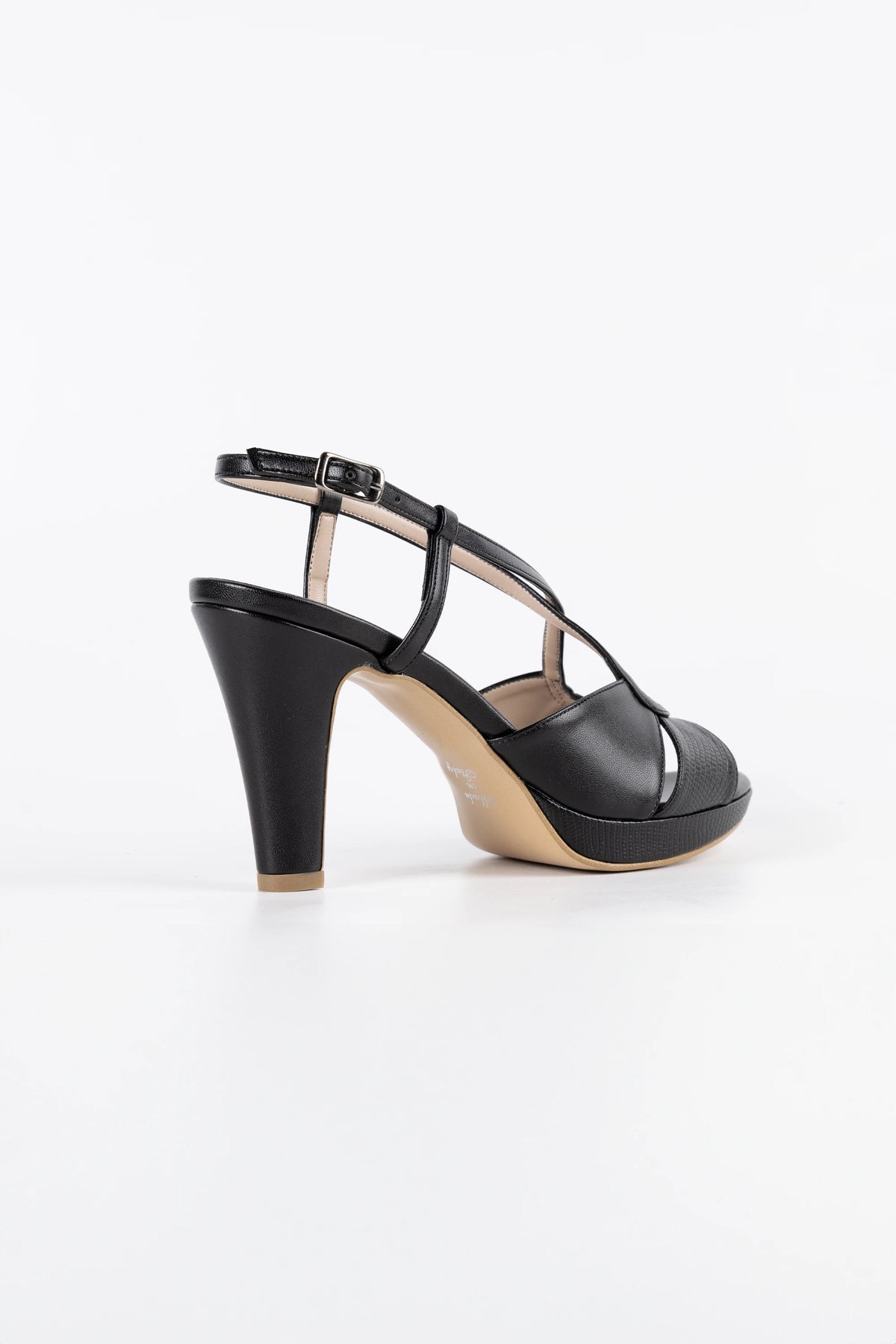 Bella Black Vegan Leather Platform Sandals