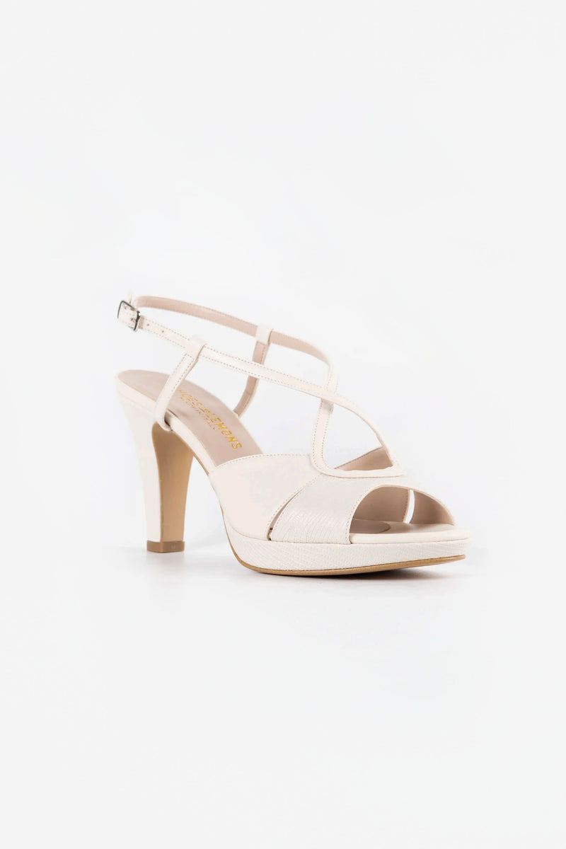 Bella Off-White Vegan Leather Platform Sandals