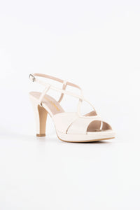 Bella Off-White Vegan Leather Platform Sandals