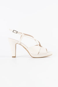 Bella Off-White Vegan Leather Platform Sandals