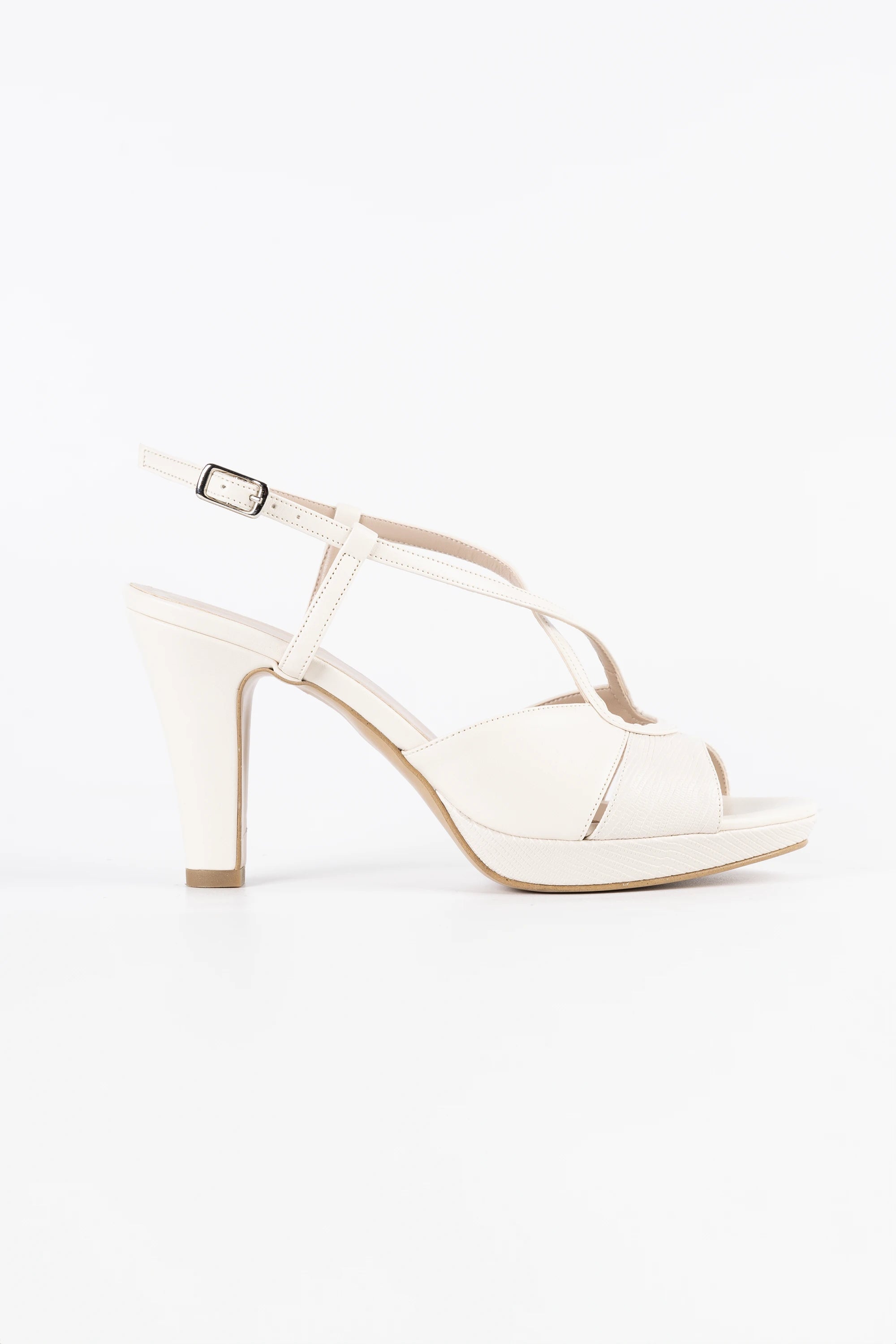 Bella Off-White Vegan Leather Platform Sandals