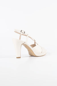 Bella Off-White Vegan Leather Platform Sandals