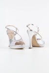 Bella Silver Metallic and Glitter Vegan Leather Platform Sandals