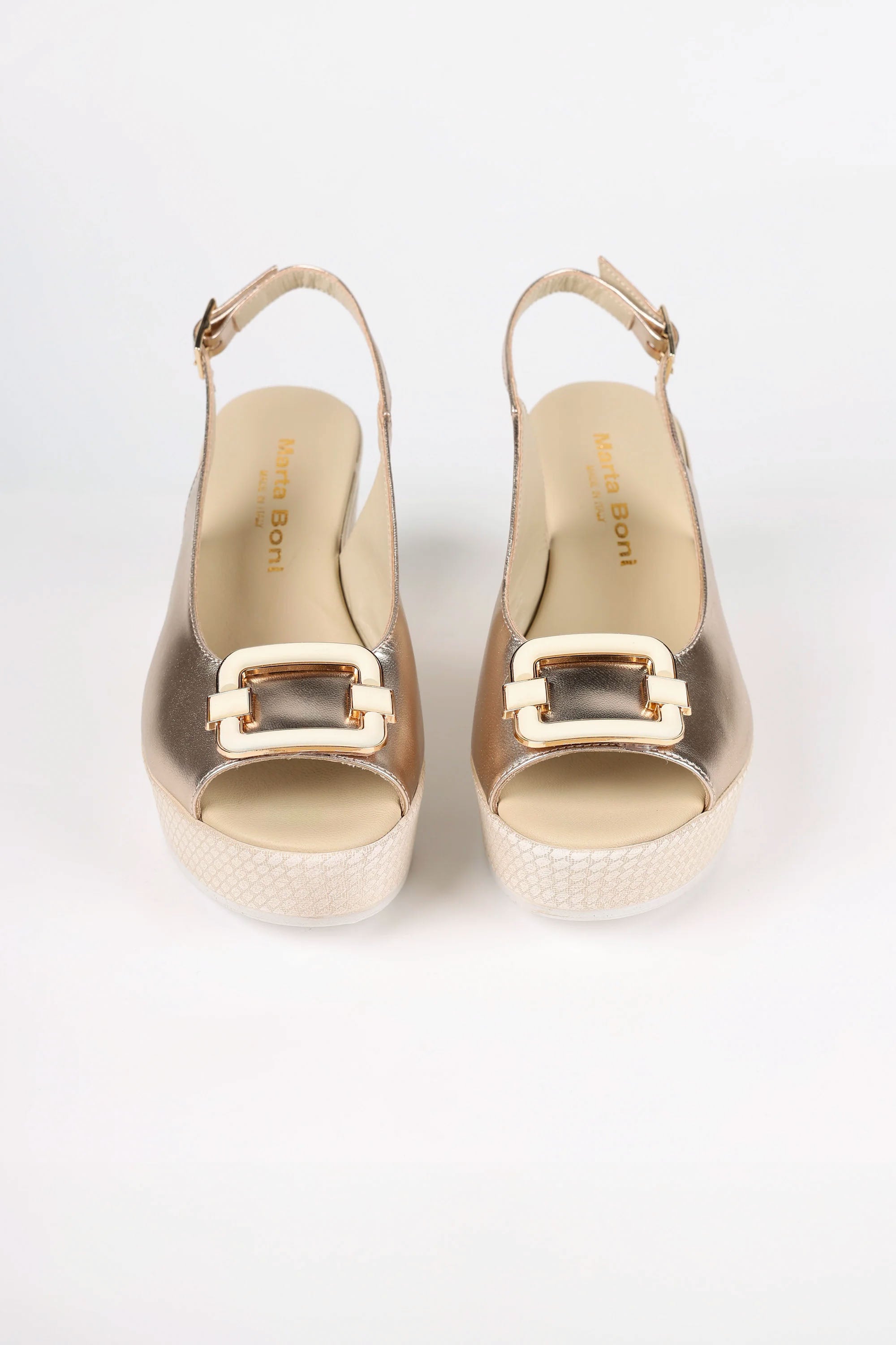 Glam Platinum Comfort Wedge Sandals