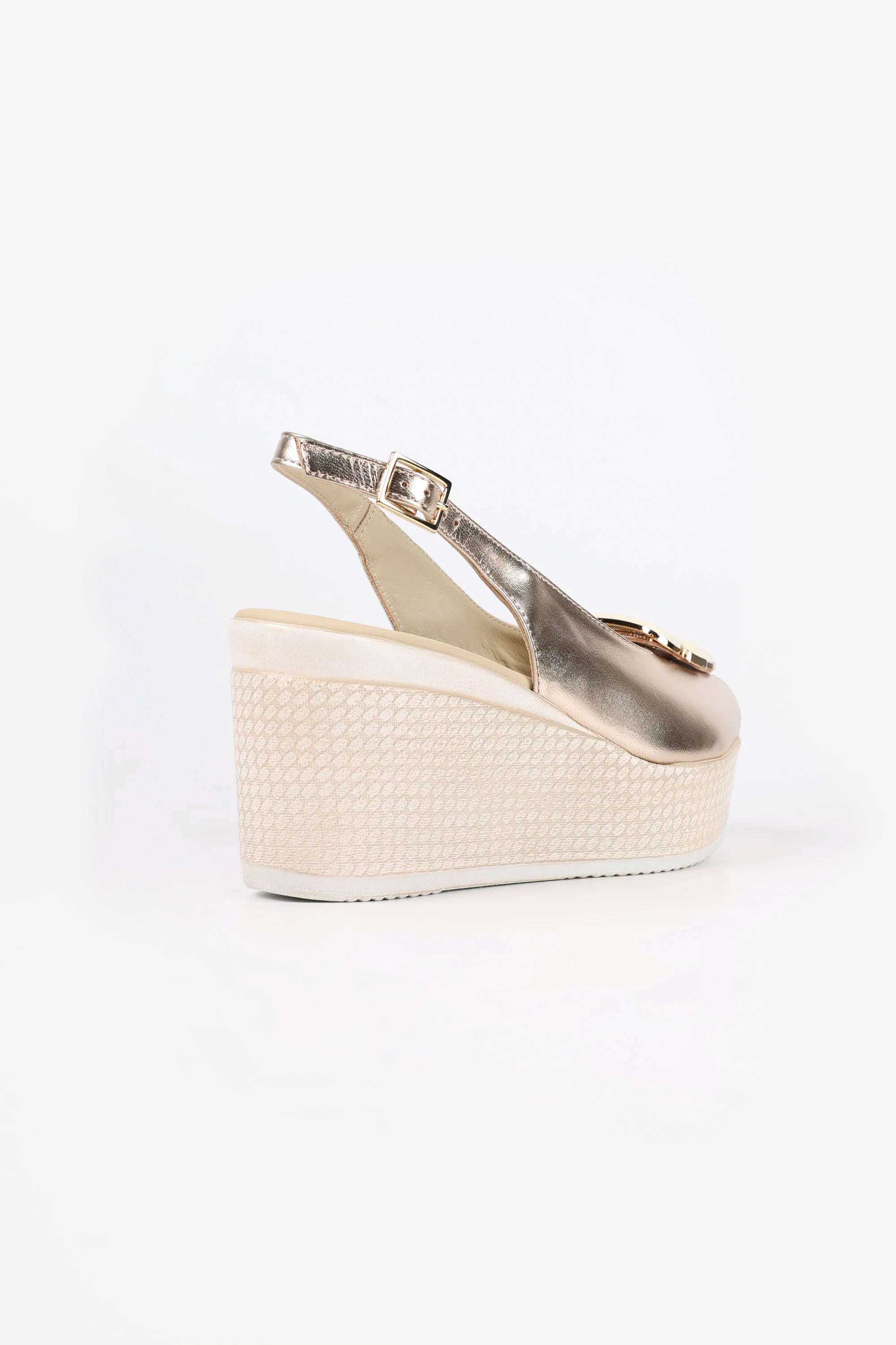 Glam Platinum Comfort Wedge Sandals