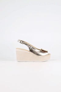 Glam Platinum Comfort Wedge Sandals