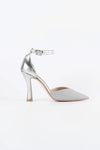 Mia Silver Glitter Ankle Strap Heels
