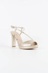 Luna Platinum Metallic Vegan Leather Platform Strappy Sandals