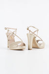 Luna Platinum Metallic Vegan Leather Platform Strappy Sandals