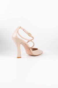 Noemi Blush Pink  Heels with Crystal Straps