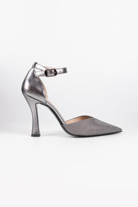 Mia Metallic Charcoal and Glitter Heels
