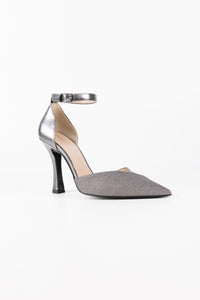 Mia Metallic Charcoal and Glitter Heels