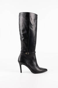 Milano Leather Knee-High Boots with Slim Heel
