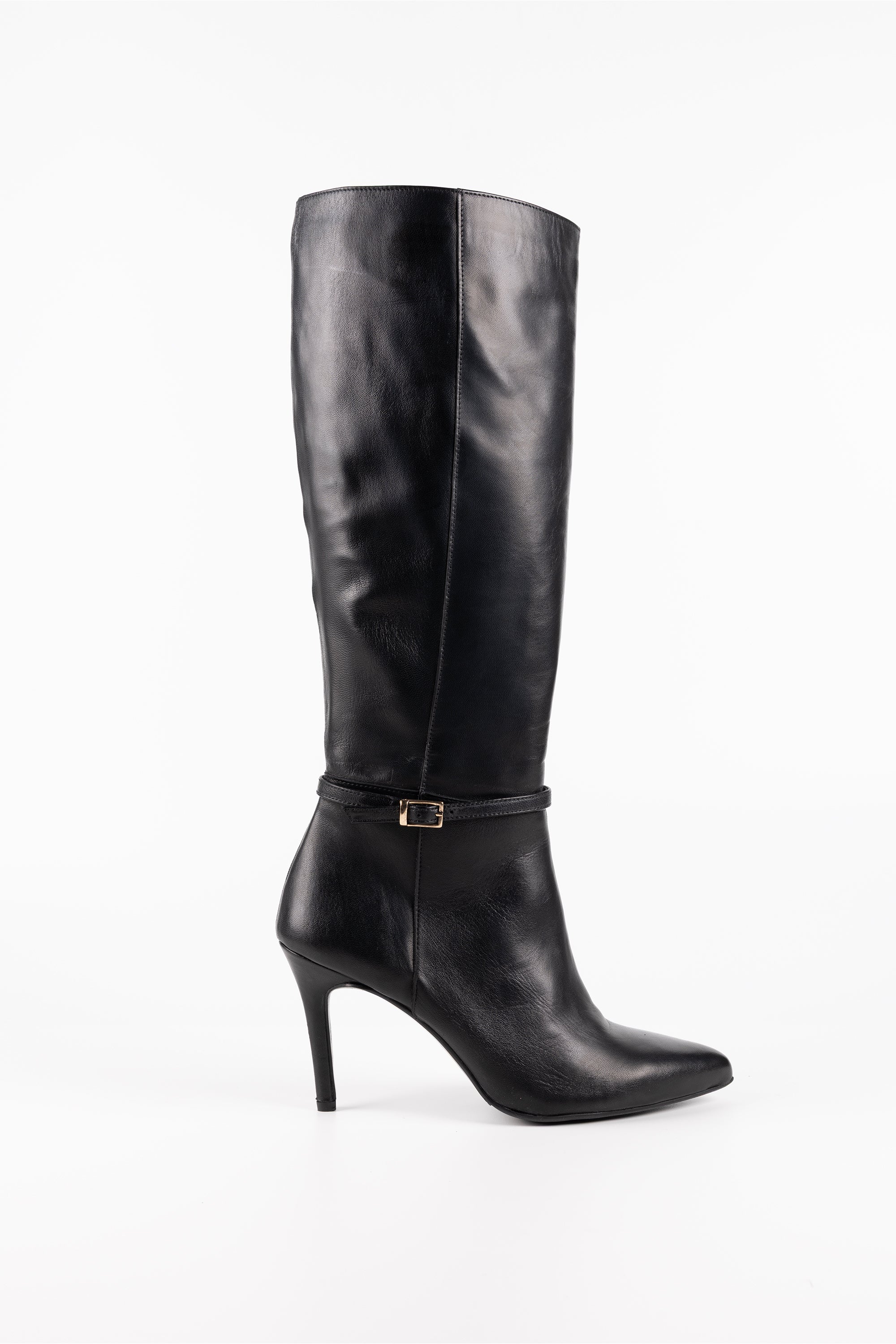 Milano Leather Knee-High Boots with Slim Heel