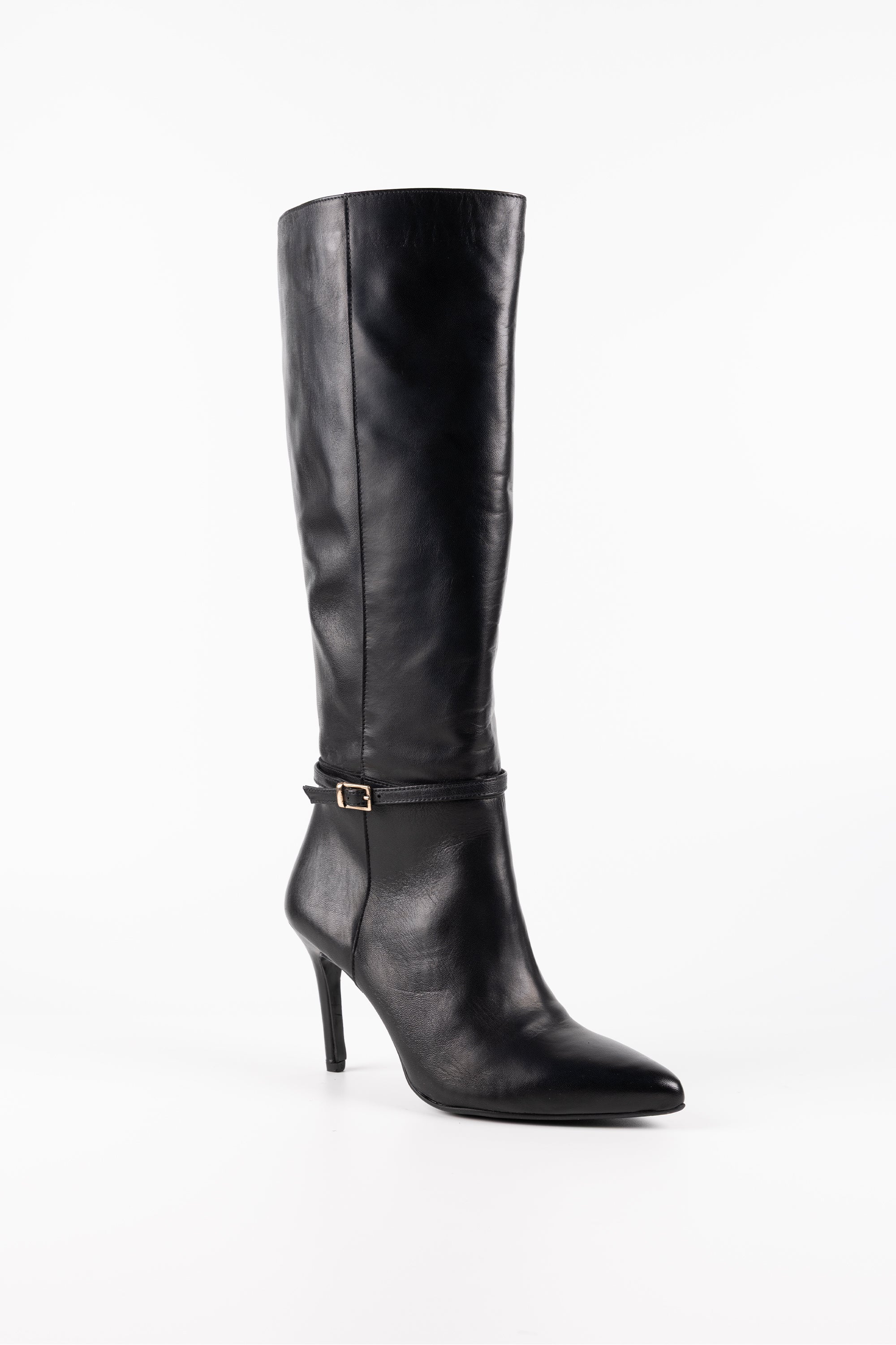 Milano Leather Knee-High Boots with Slim Heel