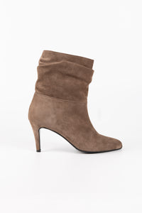 Paris Genuine Suede Ankle Booties with Slim Heel