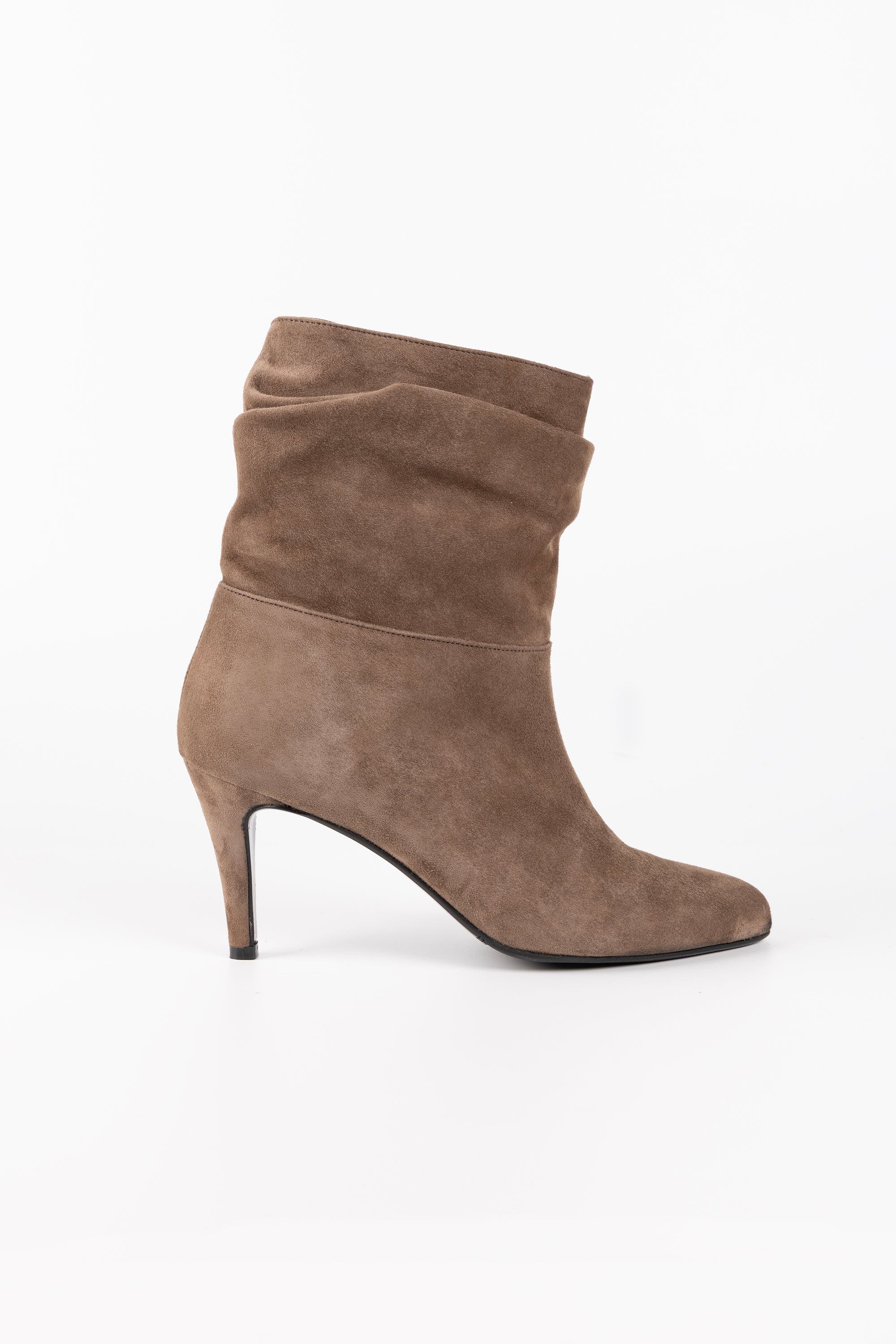 Paris Genuine Suede Ankle Booties with Slim Heel