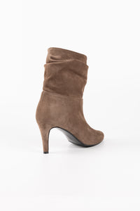Paris Genuine Suede Ankle Booties with Slim Heel