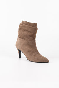 Paris Genuine Suede Ankle Booties with Slim Heel