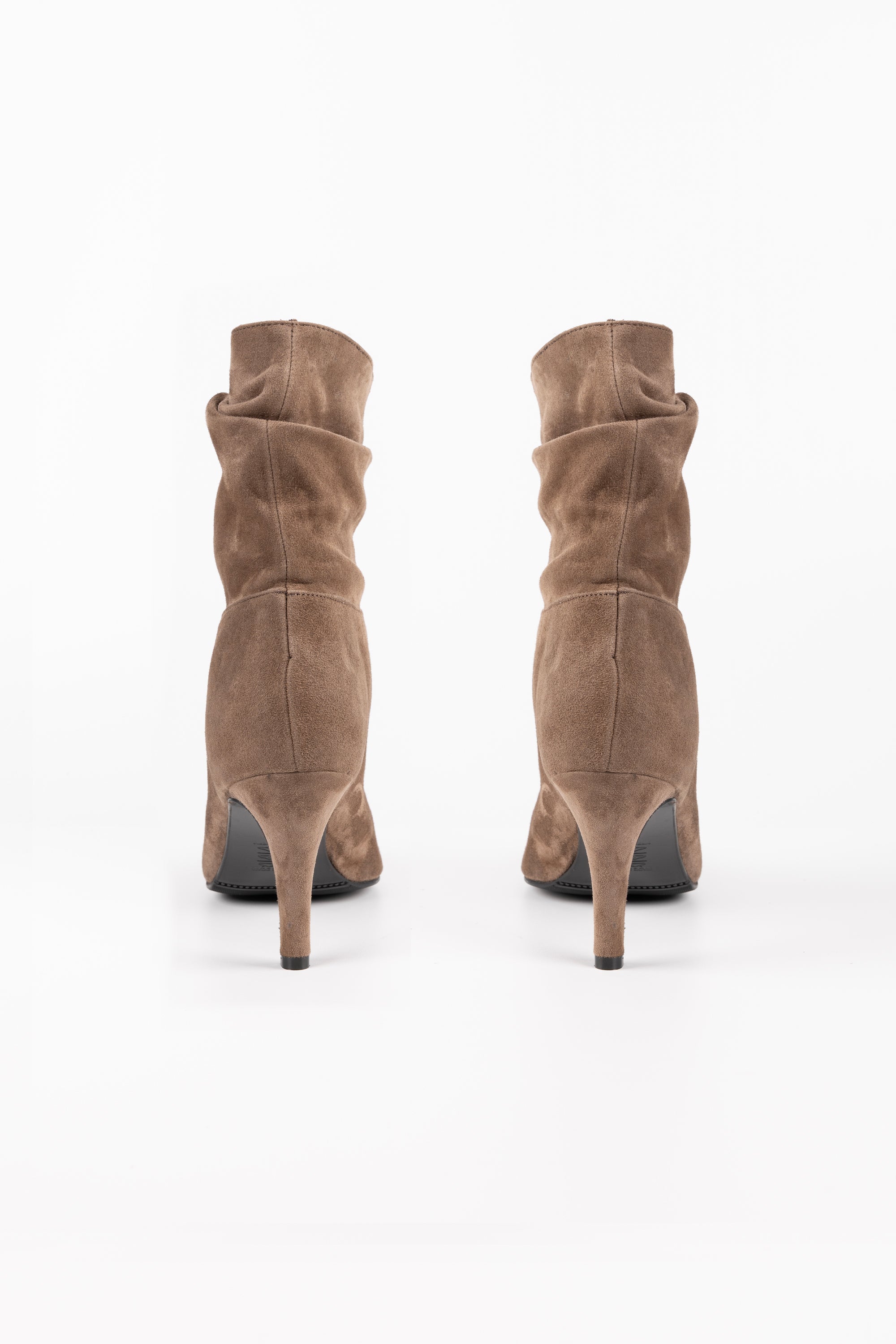 Paris Genuine Suede Ankle Booties with Slim Heel