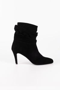 Paris Genuine Suede Ankle Booties with Slim Heel