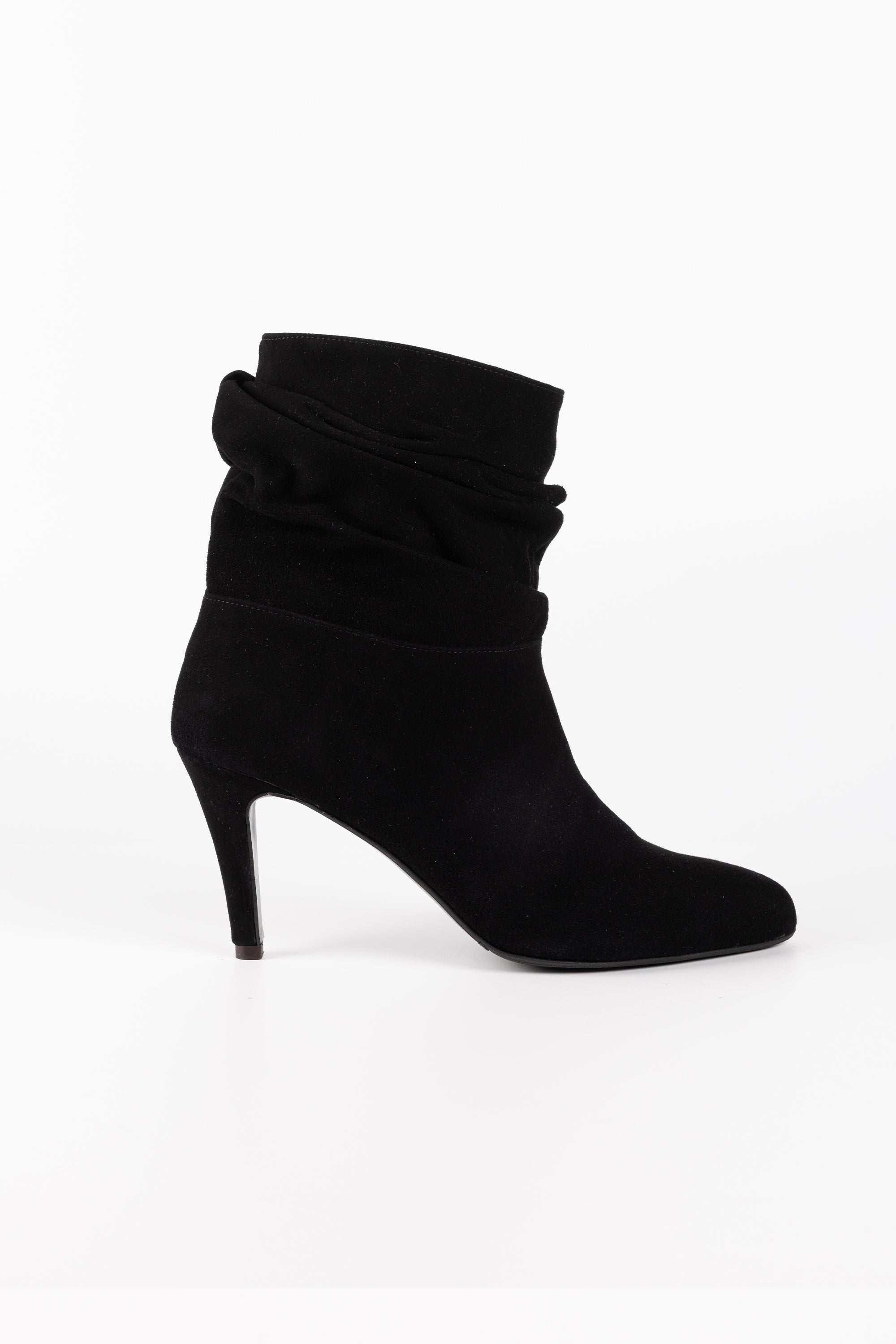 Paris Genuine Suede Ankle Booties with Slim Heel