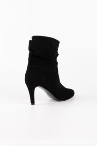Paris Genuine Suede Ankle Booties with Slim Heel