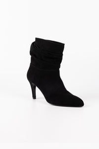 Paris Genuine Suede Ankle Booties with Slim Heel
