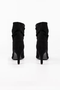 Paris Genuine Suede Ankle Booties with Slim Heel