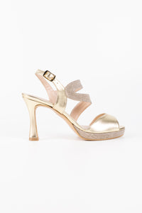 Clara Platinum Glitter Platform Sandals