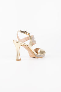 Clara Platinum Glitter Platform Sandals
