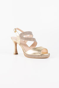 Clara Platinum Glitter Platform Sandals