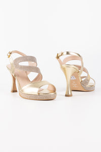 Clara Platinum Glitter Platform Sandals