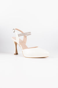Stella Pearl White Platform Heels with Crystal Straps