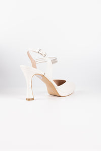 Stella Pearl White Platform Heels with Crystal Straps