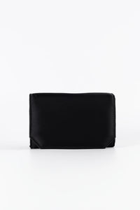 Diva Black Satin Chain Clutch