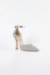 Mia Silver Glitter Ankle Strap Heels 