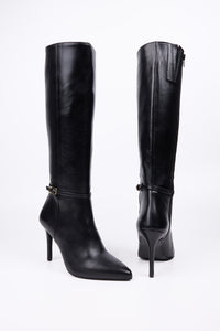 Milano Leather Knee-High Boots with Slim Heel