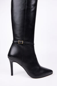 Milano Leather Knee-High Boots with Slim Heel