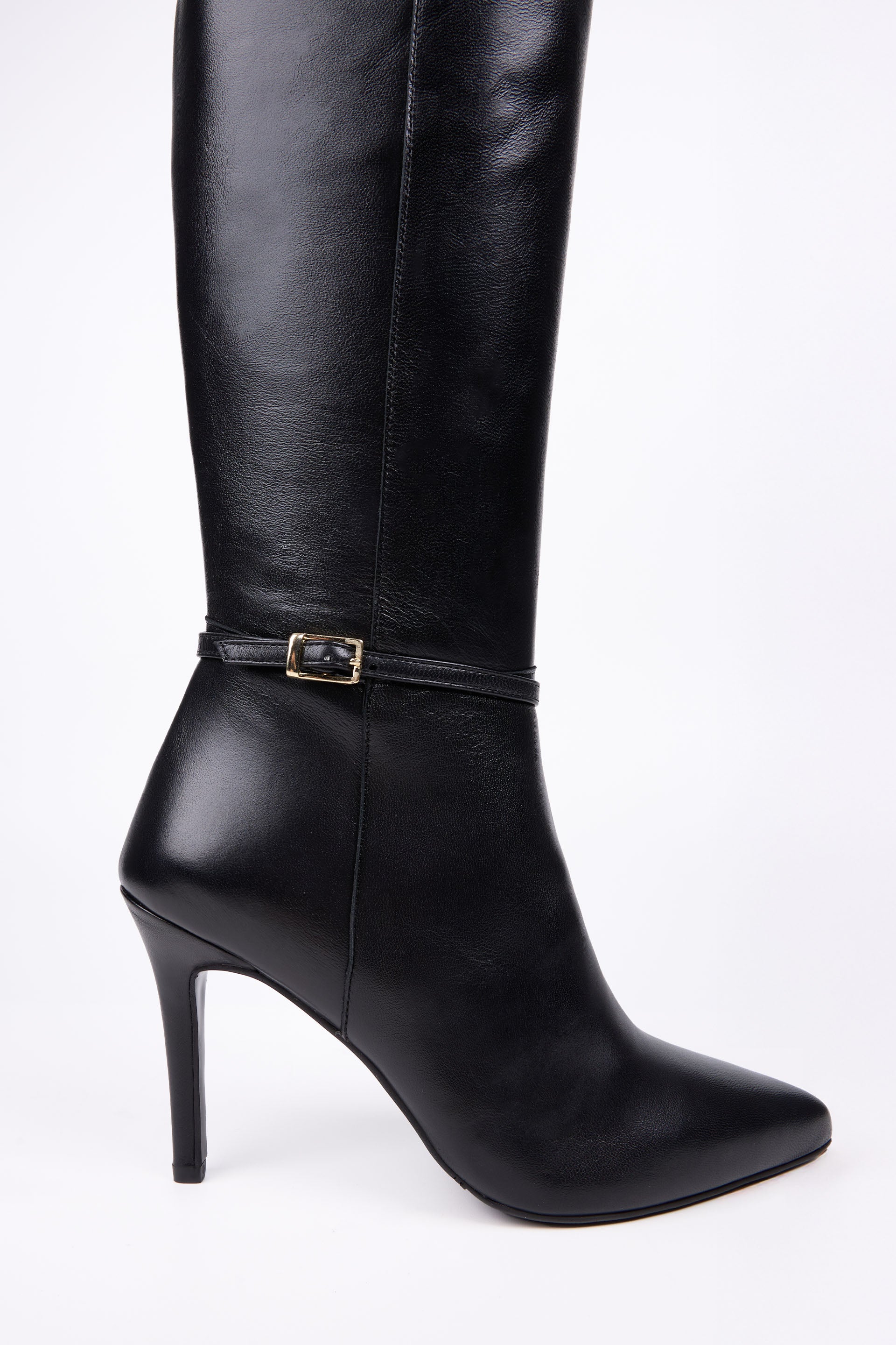 Milano Leather Knee-High Boots with Slim Heel