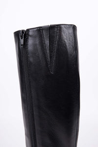 Milano Leather Knee-High Boots with Slim Heel