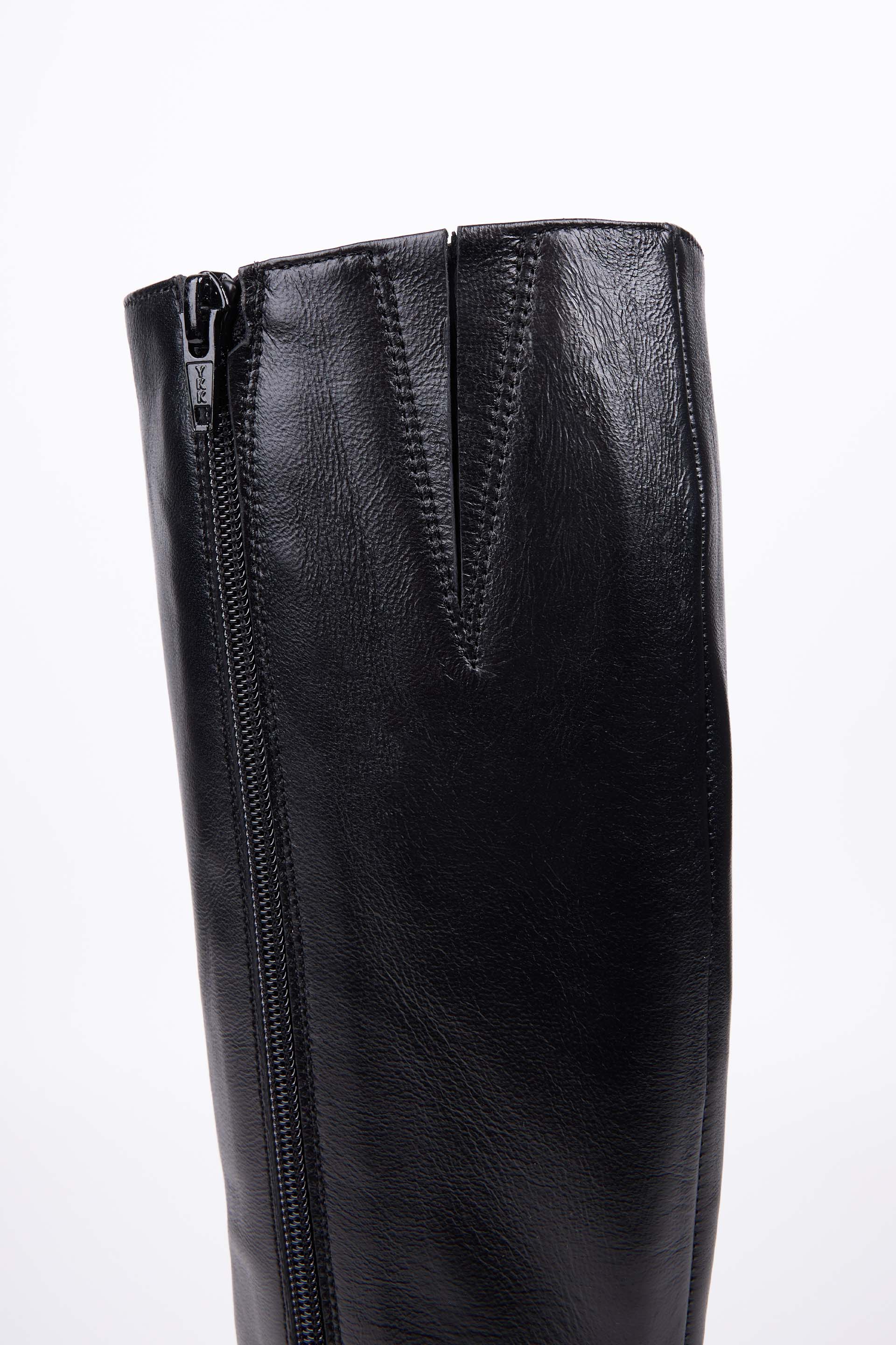 Milano Leather Knee-High Boots with Slim Heel