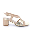 Women’s Beige and Gold Leather High Heel Comfort Sandals Made in Italy