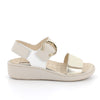 Women’s Beige and Platinum Comfort Sandals with Adjustable Velcro Straps