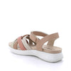 Women’s Leather Comfort Sandals Nude Beige and Gold