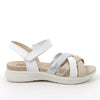 Women’s Leather Comfort Sandals White Beige and Platinum