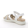 Women’s Leather Comfort Sandals White Beige and Platinum