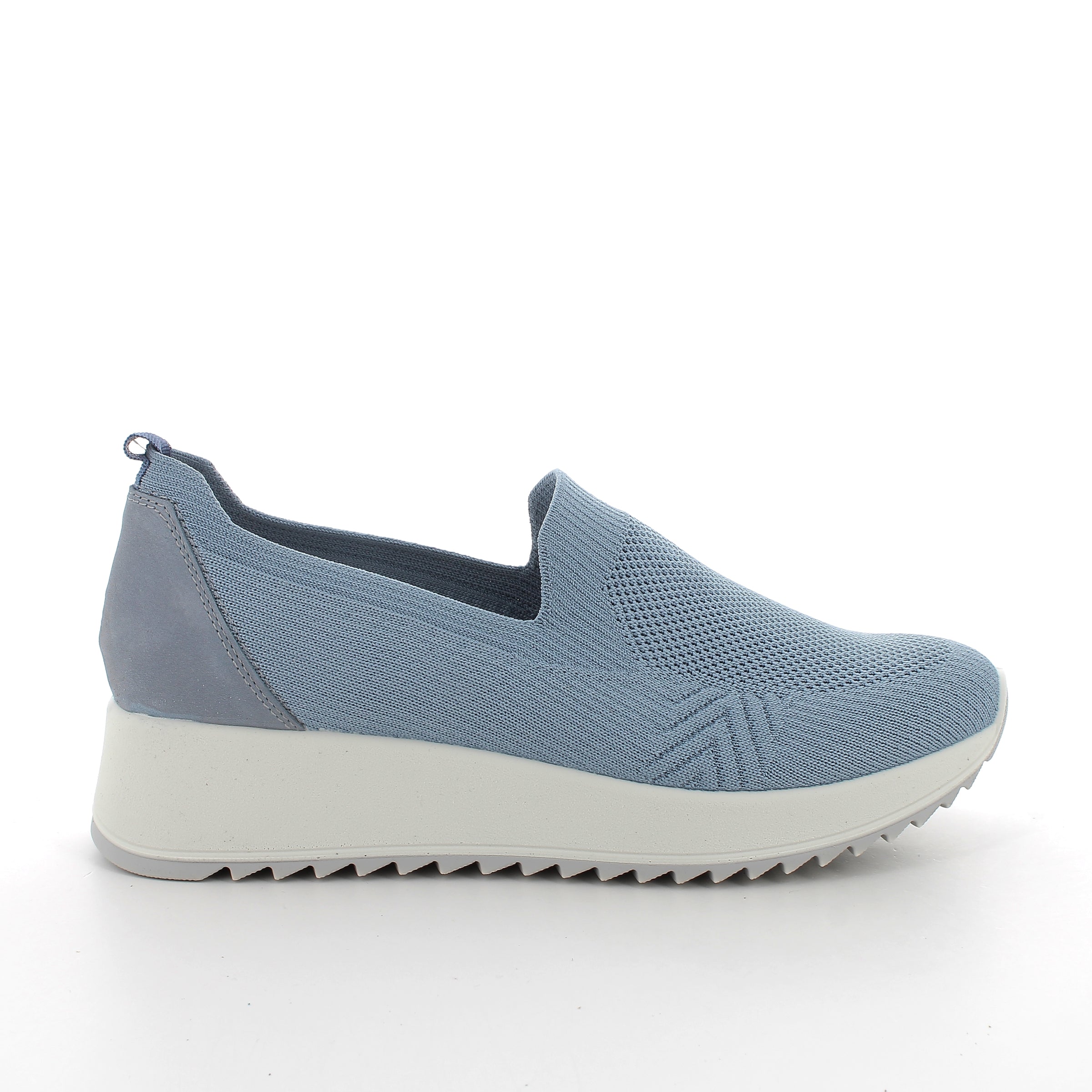 Women’s Light Blue Knit Slip On Wedge Sneakers